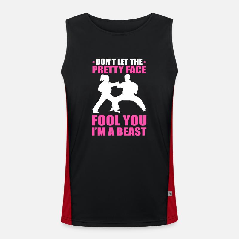 Karate Selbstverteidigung Funktionelles Kontrast-Tank Top für Männer 