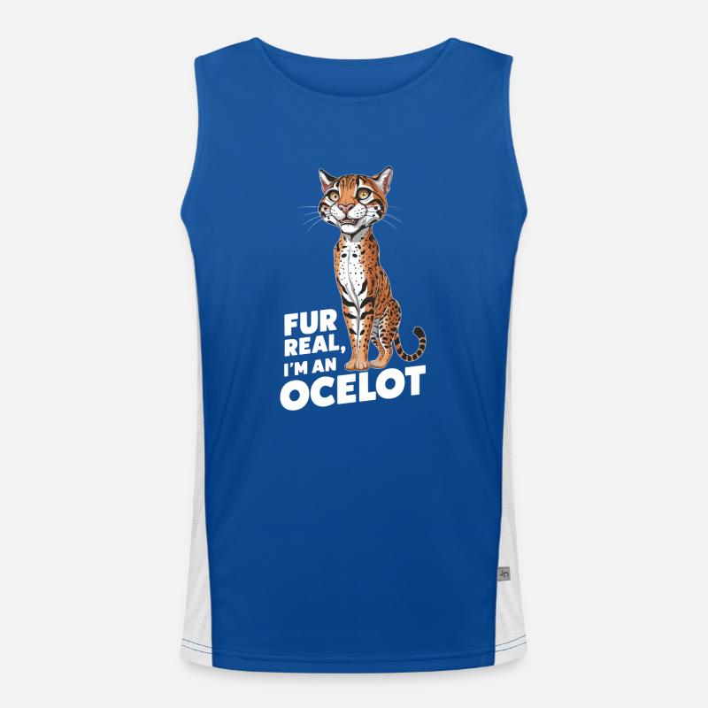 Ocelot Wild Cat Exotic Pets Jungle Big Cat Men's Functional Contrast Tank Top 