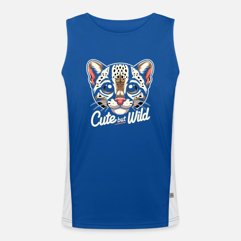 Ocelot Wild Cat Exotic Pets Jungle Big Cat Men's Functional Contrast Tank Top 