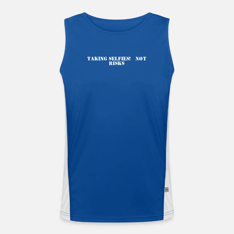 Hiking - Taking selfies, not risks Men's Functional Contrast Tank Top 