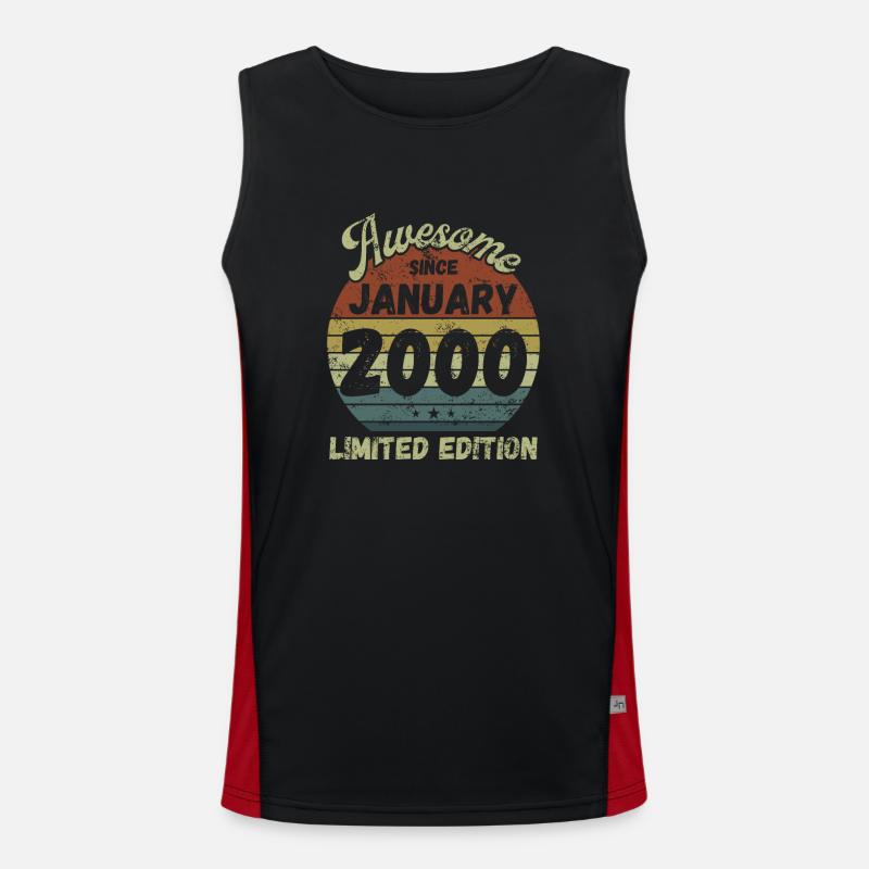 Awesome since January 2000 - Geburtstag Funktionelles Kontrast-Tank Top für Männer 