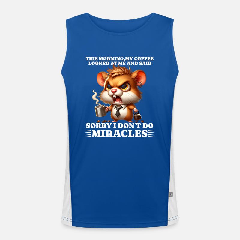 morning grouch coffee funny saying hamster Men's Functional Contrast Tank Top 