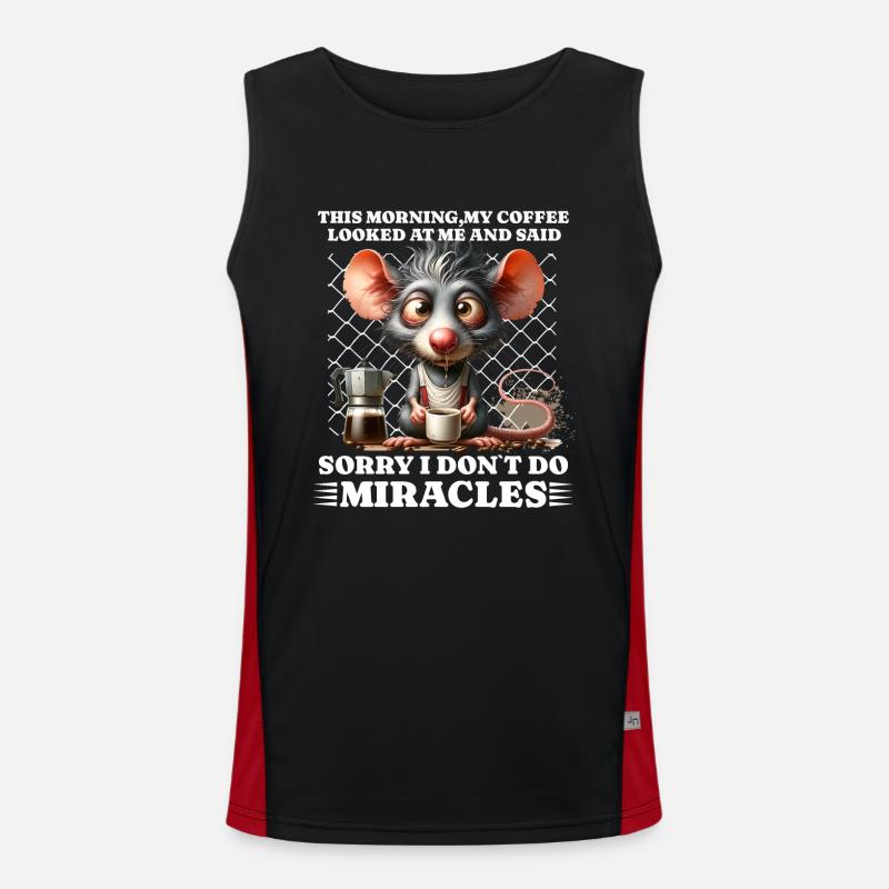 Morgenmuffel Kaffee lustiges Spruch rat Funktionelles Kontrast-Tank Top für Männer 