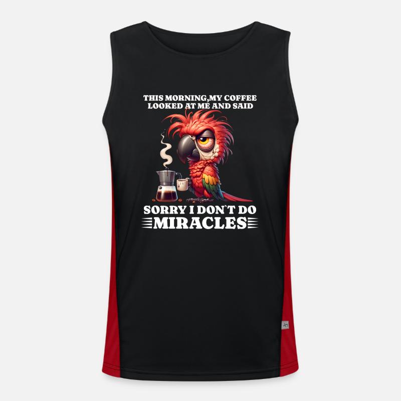 Morgenmuffel Kaffee lustiges Spruch parrot Funktionelles Kontrast-Tank Top für Männer 