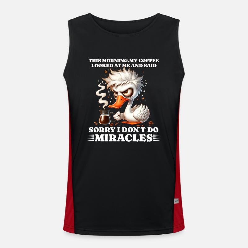 Morgenmuffel Kaffee lustiges Spruch duck Funktionelles Kontrast-Tank Top für Männer 