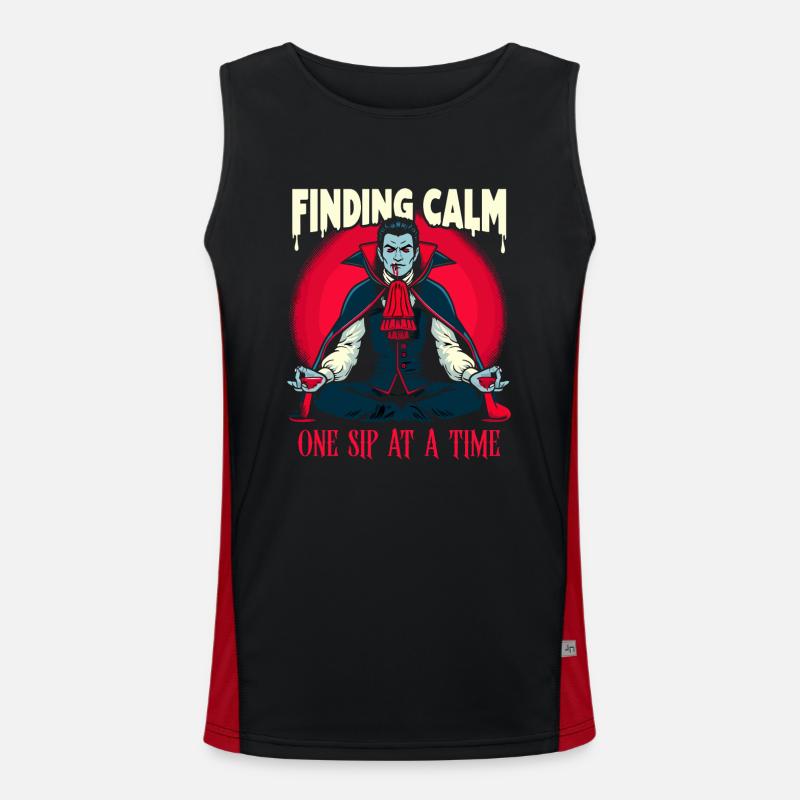 Meditation, Mindfulness, Relaxation, Inner - Men's Functional Contrast Tank Top - black/red