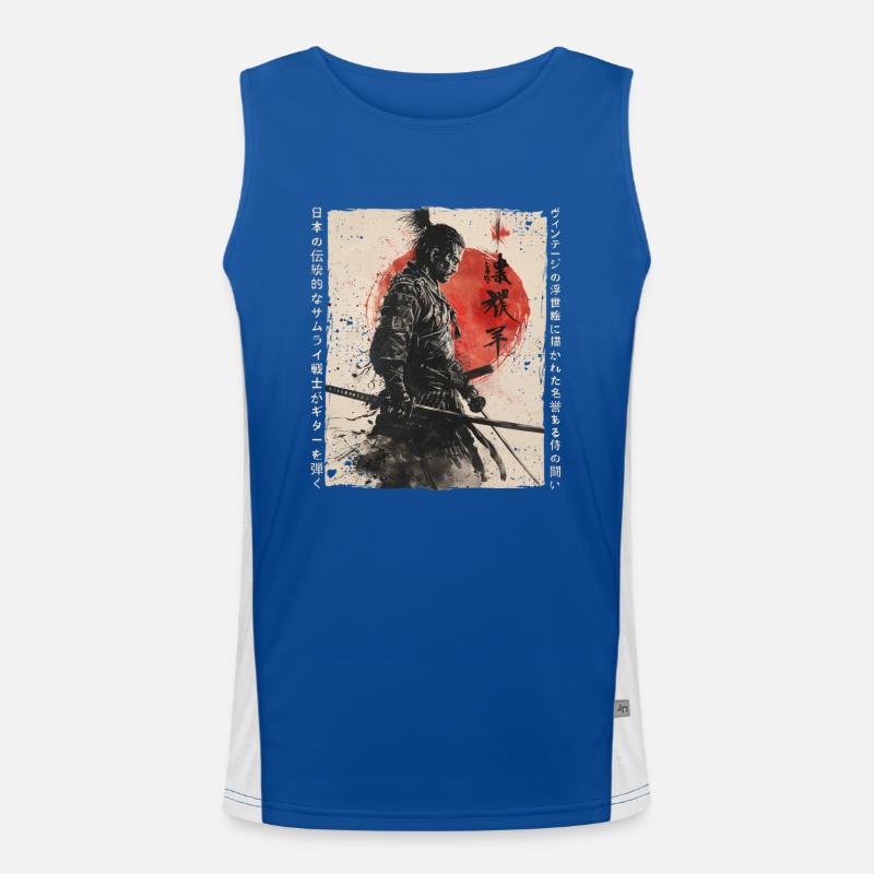 Samurai Fighter - Japanese Ukiyo-e Artwork Men's Functional Contrast Tank Top 