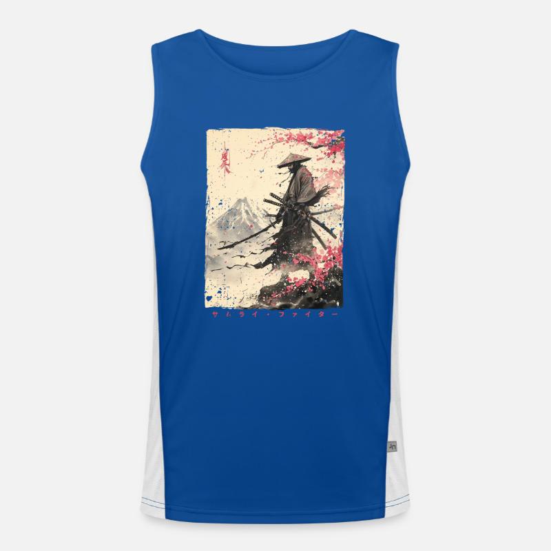 Samurai Fighter - Japanese Ukiyo-e Artwork Men's Functional Contrast Tank Top 