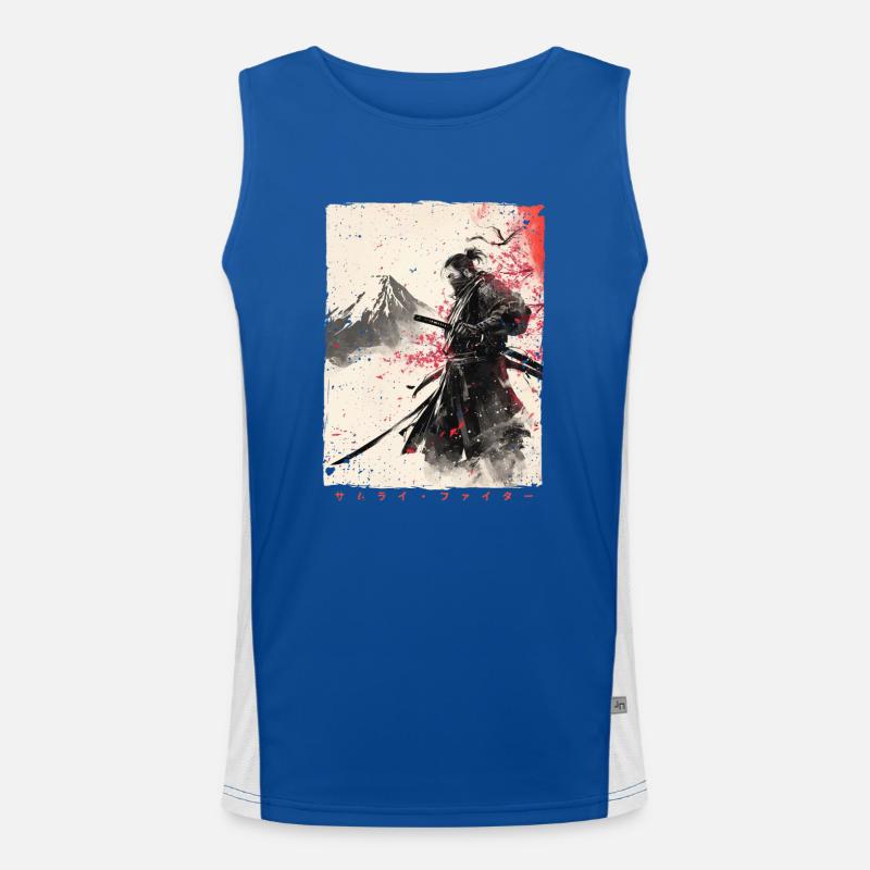 Samurai Fighter - Japanese Ukiyo-e Artwork Men's Functional Contrast Tank Top 