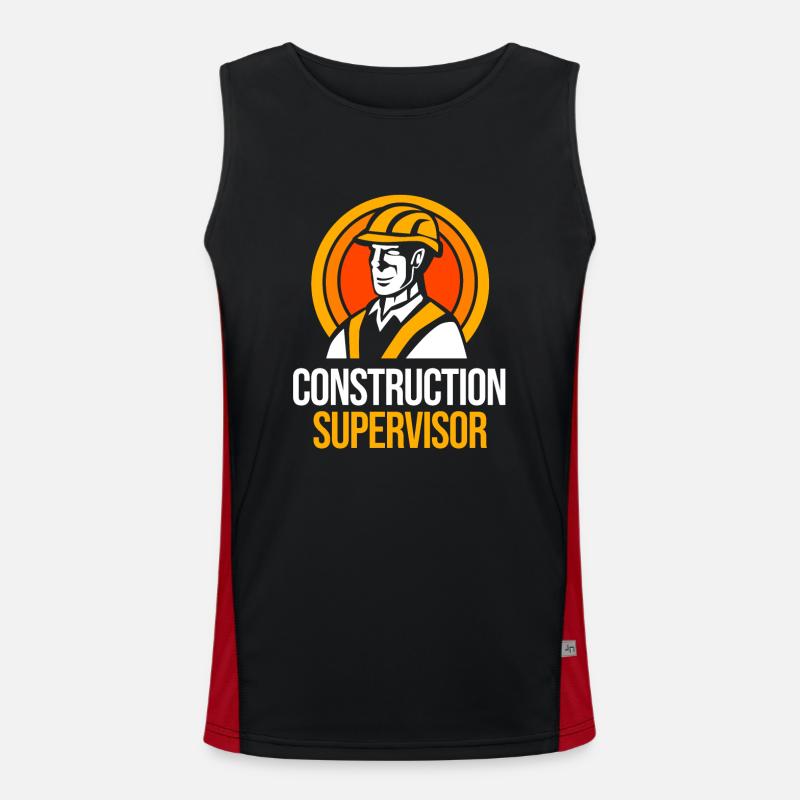 Construction worker construction site - Men's Functional Contrast Tank Top  - black/red