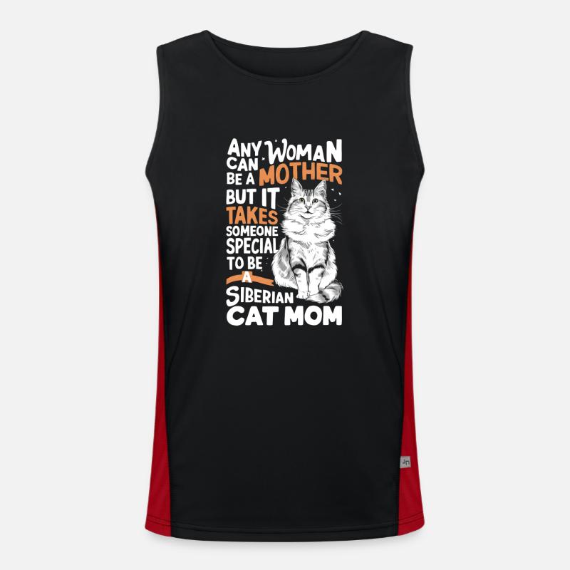 Katze Sibirische Geschenk Funktionelles Kontrast-Tank Top für Männer 