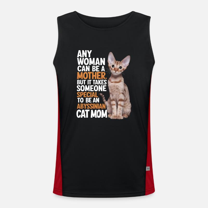 Katze Abessinier Geschenk Funktionelles Kontrast-Tank Top für Männer 