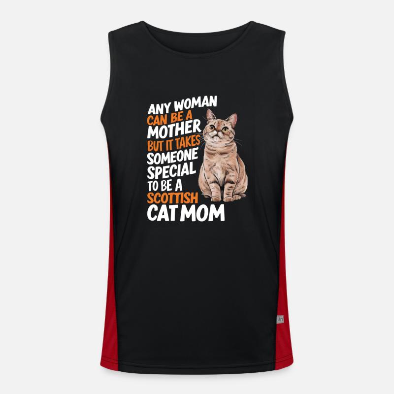 Katze Scottish Fold Geschenk Funktionelles Kontrast-Tank Top für Männer 