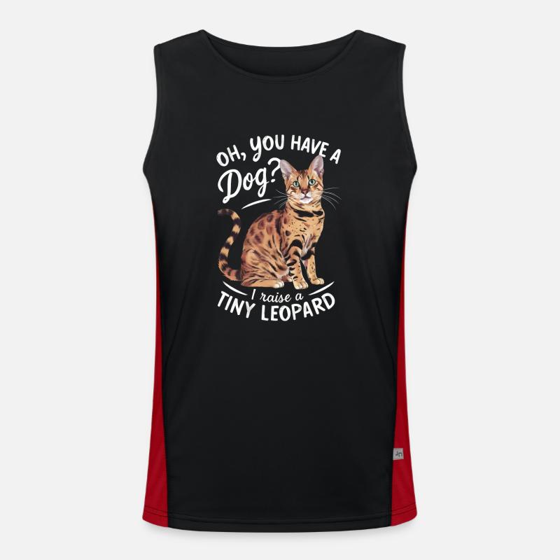 Katze Winzig Leopard Geschenk Funktionelles Kontrast-Tank Top für Männer 
