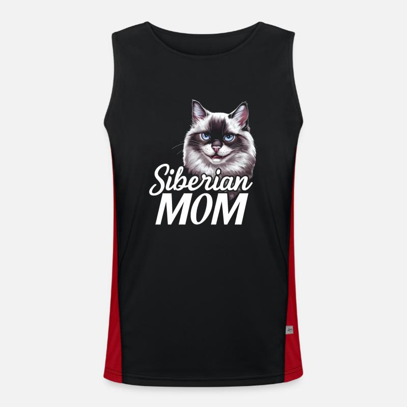 Katze Sibirische Geschenk Funktionelles Kontrast-Tank Top für Männer 