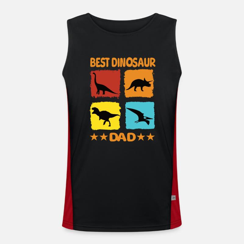 Best Dinosaur Dad Funktionelles Kontrast-Tank Top für Männer 