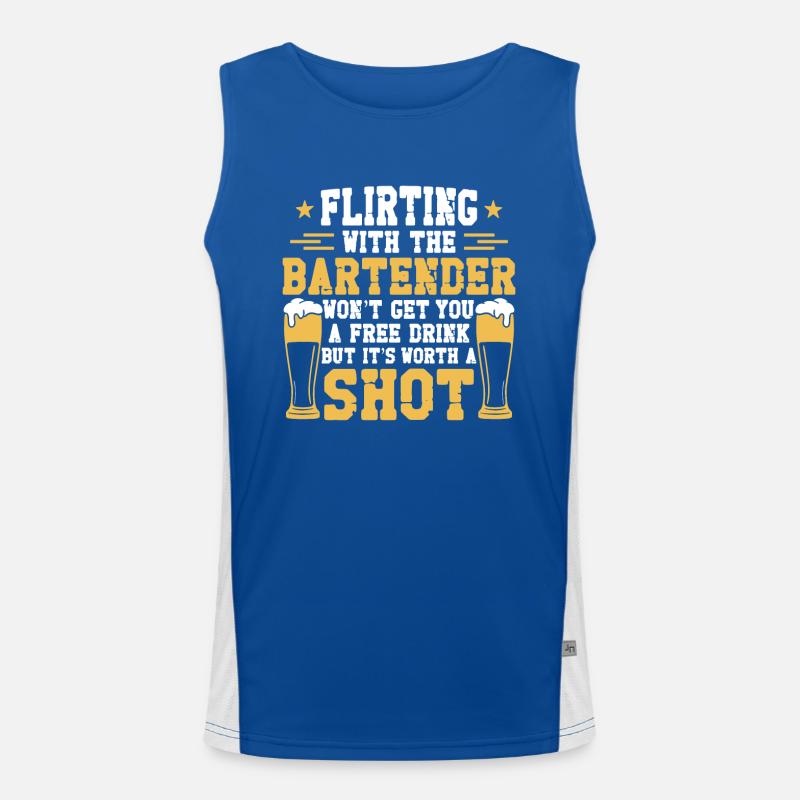 Bartender Mixologist Flirting With Funktionelles Kontrast-Tank Top für Männer 