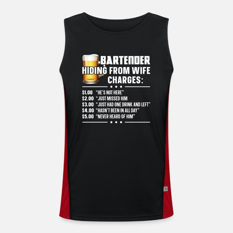 Bartender Mixologist Bartender - Men's Functional Contrast Tank Top  - black/red