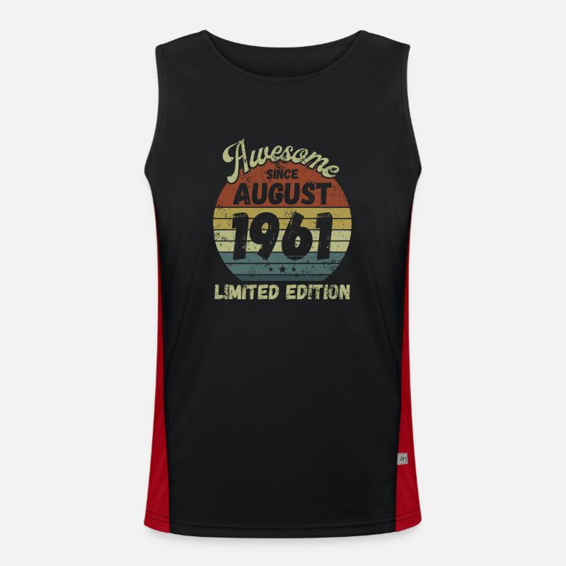 Awesome since August 1961 - Geburtstag Funktionelles Kontrast-Tank Top für Männer 