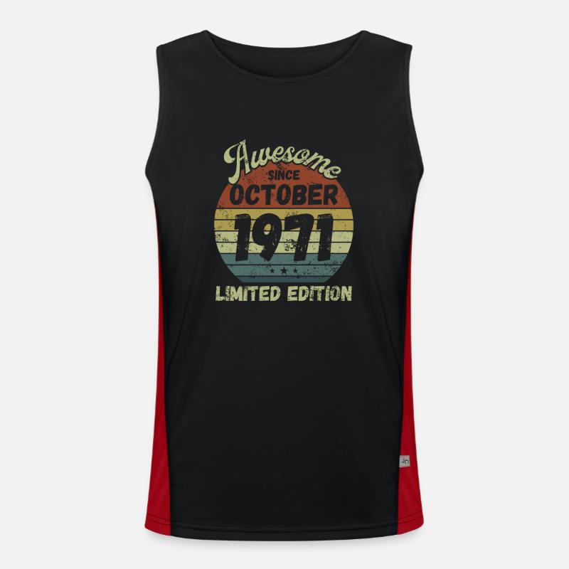 Awesome since October 1971 - Birthday Men's Functional Contrast Tank Top 
