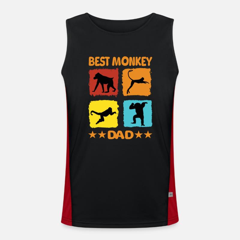 Best Monkey Dad Funktionelles Kontrast-Tank Top für Männer 