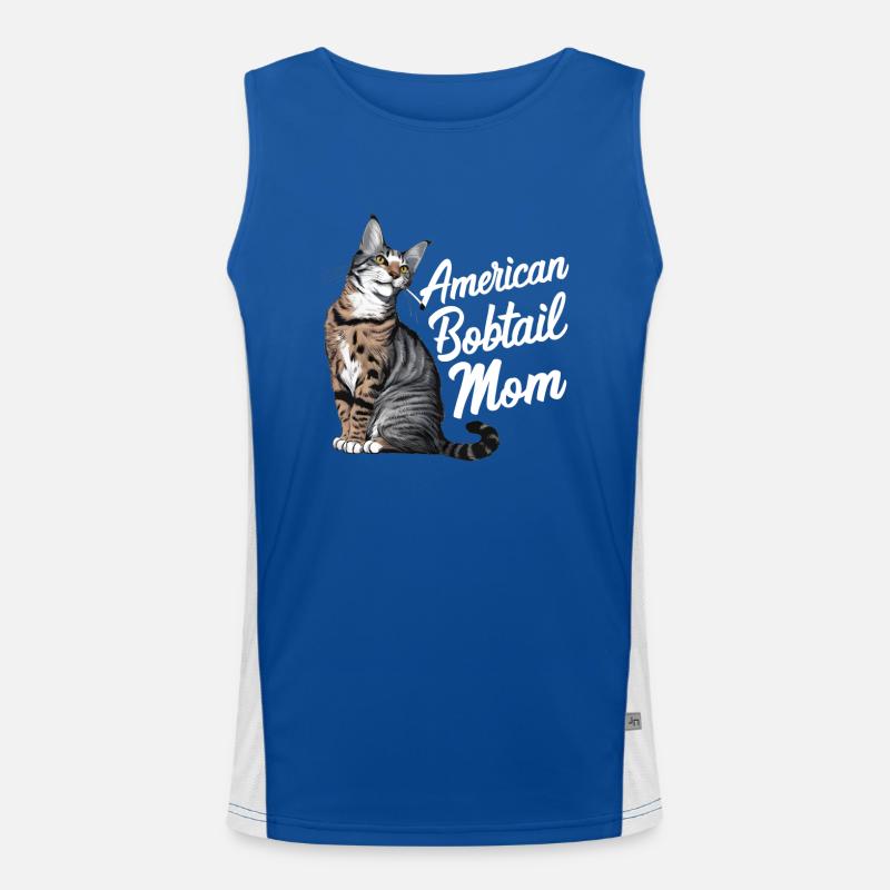 Katze American Bobtail Geschenk Funktionelles Kontrast-Tank Top für Männer 