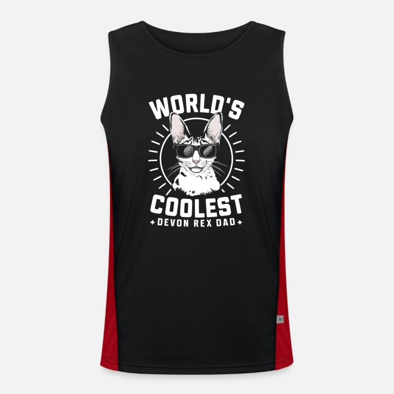 Katze Devon Rex Geschenk Funktionelles Kontrast-Tank Top für Männer 