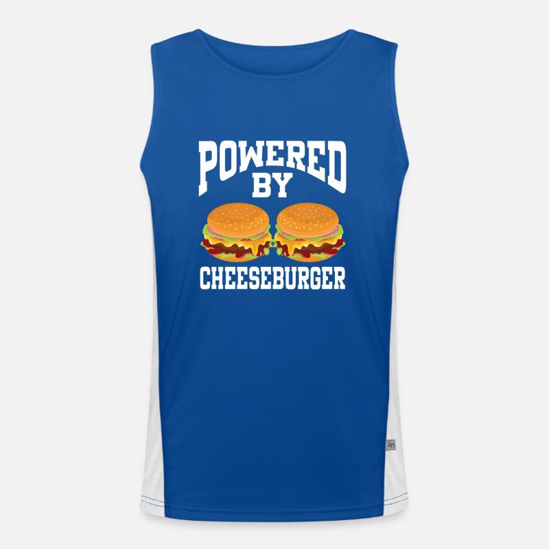 Powered By Cheeseburger Funktionelles Kontrast-Tank Top für Männer 