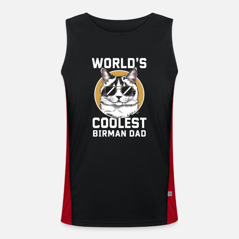 Katze Birma Geschenk Funktionelles Kontrast-Tank Top für Männer 