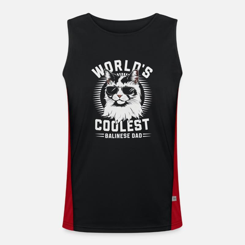 Katze Balinesische Geschenk Funktionelles Kontrast-Tank Top für Männer 