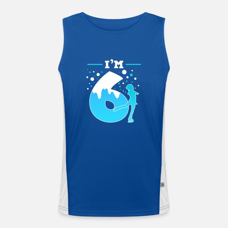 Schlittschuh Eislauf 6. Kindergeburtstag Funktionelles Kontrast-Tank Top für Männer 
