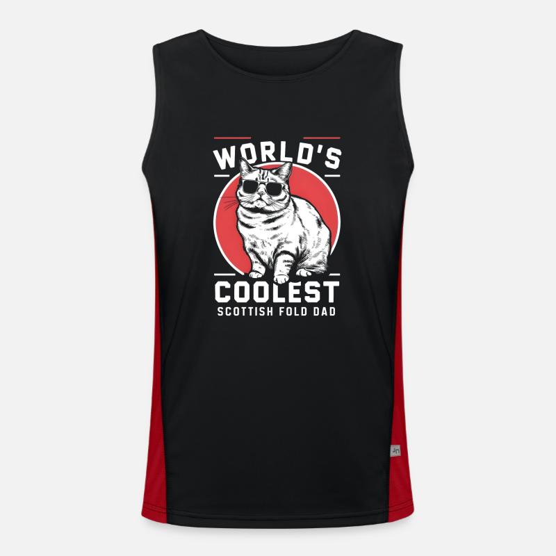 Katze Scottish Fold Geschenk Funktionelles Kontrast-Tank Top für Männer 