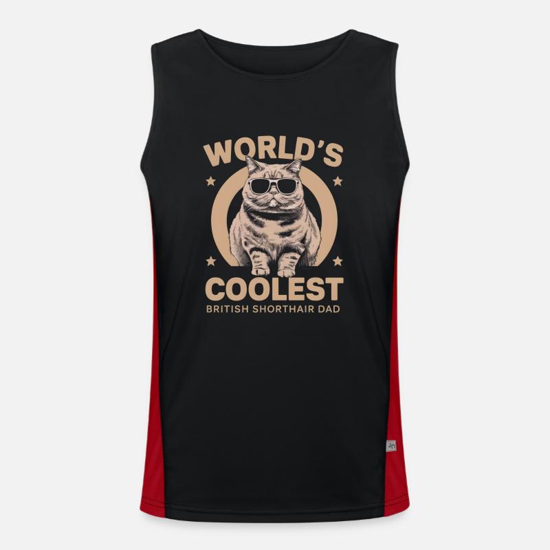 Katze Britisch Kurzhaar Geschenk Funktionelles Kontrast-Tank Top für Männer 
