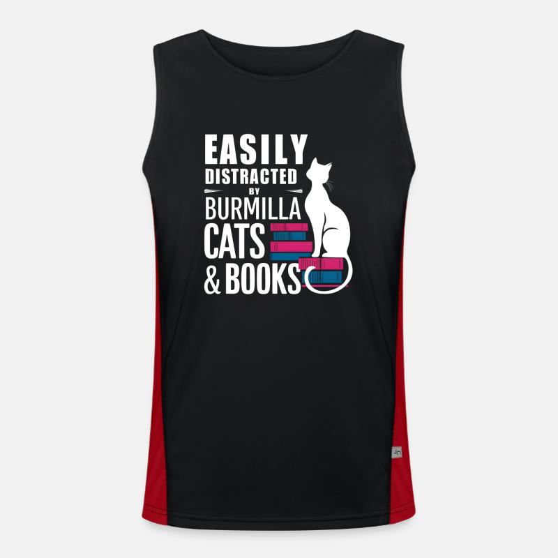 Katze Burmilla Geschenk Funktionelles Kontrast-Tank Top für Männer 