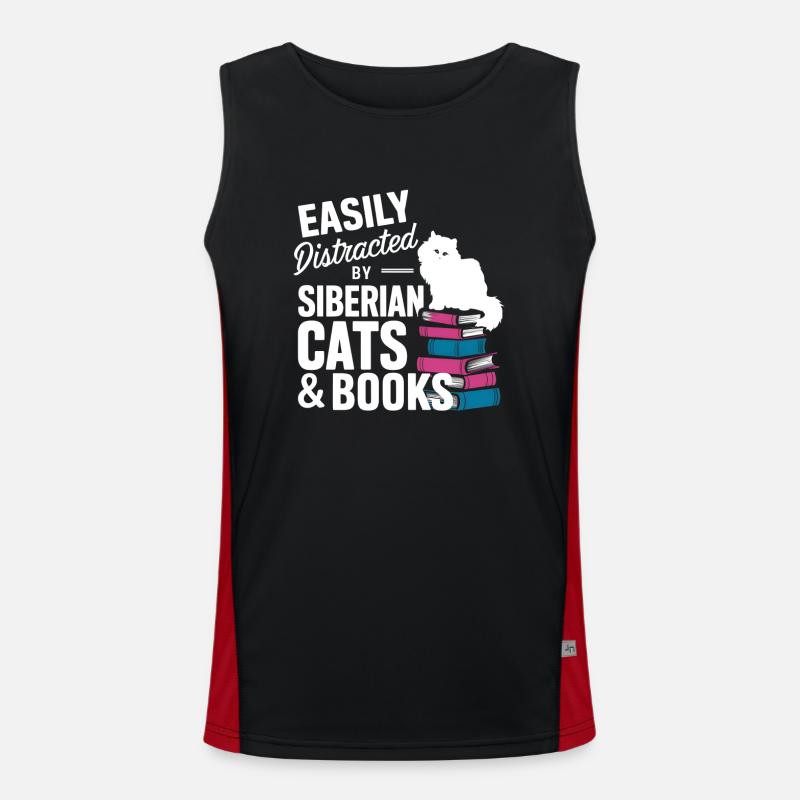 Katze Sibirische Geschenk Funktionelles Kontrast-Tank Top für Männer 