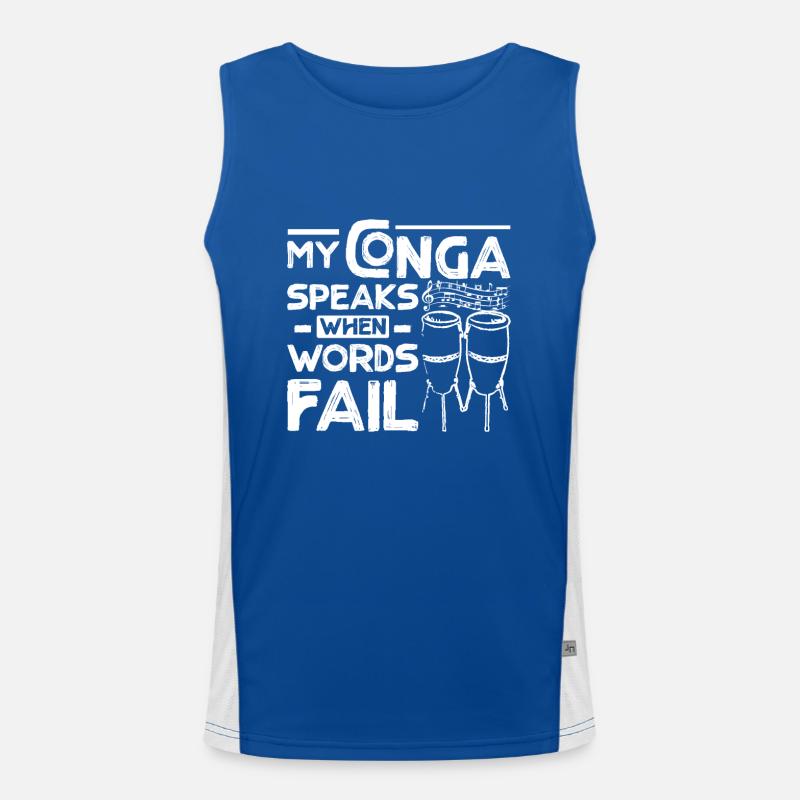 My Conga speaks when words fail Funktionelles Kontrast-Tank Top für Männer 
