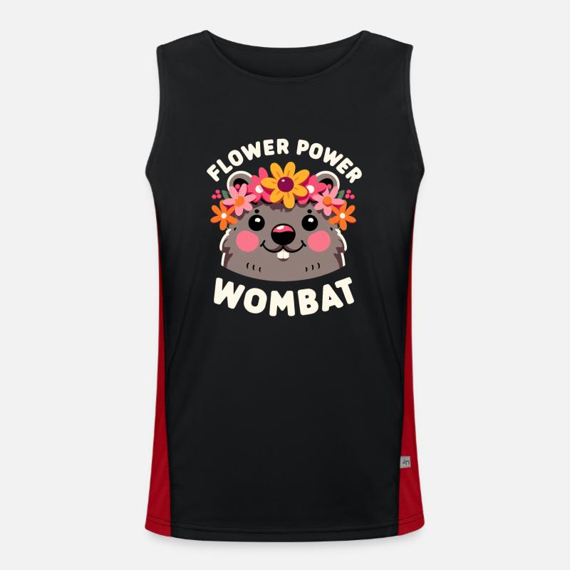 Feeling Wombat-Tastic Heute - Lustiger Wombat Funktionelles Kontrast-Tank Top für Männer 