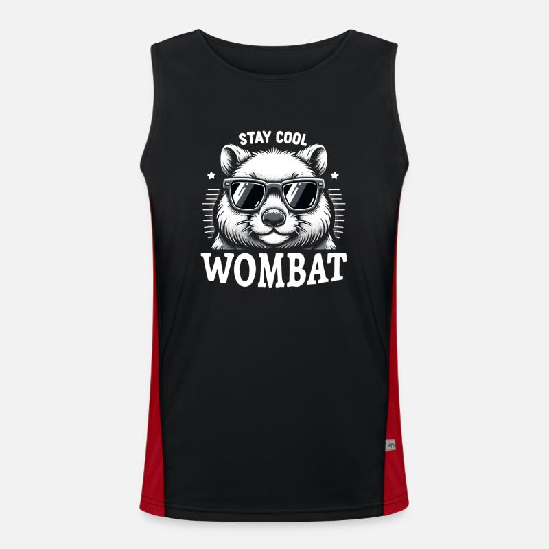 Feeling Wombat-Tastic Heute - Lustiger Wombat Funktionelles Kontrast-Tank Top für Männer 