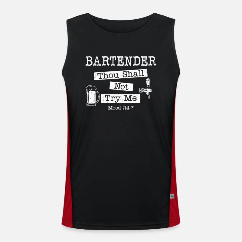 Bartender Mixologist Bartender - Men's Functional Contrast Tank Top - black/red