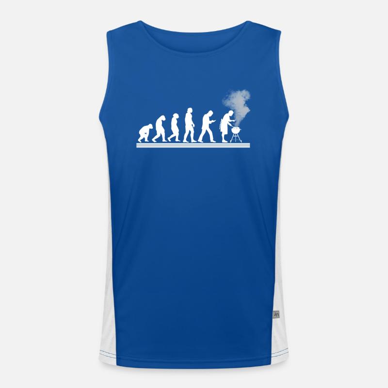 BBQ Barbecue Evolution Grill Barbecue Grill Men's Functional Contrast Tank Top 