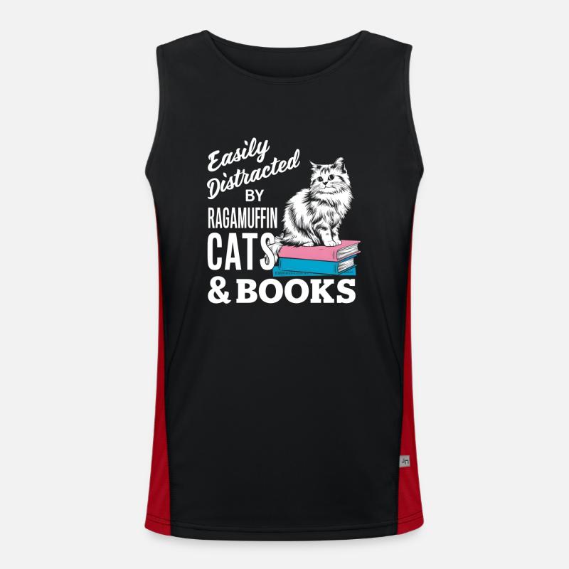 Katze Ragamuffin Geschenk Funktionelles Kontrast-Tank Top für Männer 
