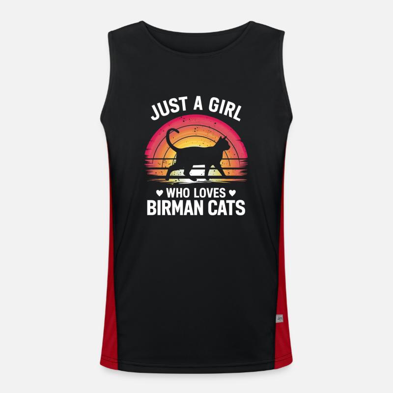 Katze Birma Geschenk Funktionelles Kontrast-Tank Top für Männer 