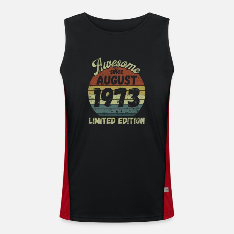 Awesome since August 1973 - Birthday Men's Functional Contrast Tank Top 