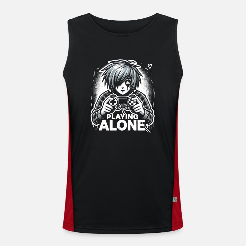 Gaming Emo Retro Games Pixel Art Goth Aesthetic Funktionelles Kontrast-Tank Top für Männer 