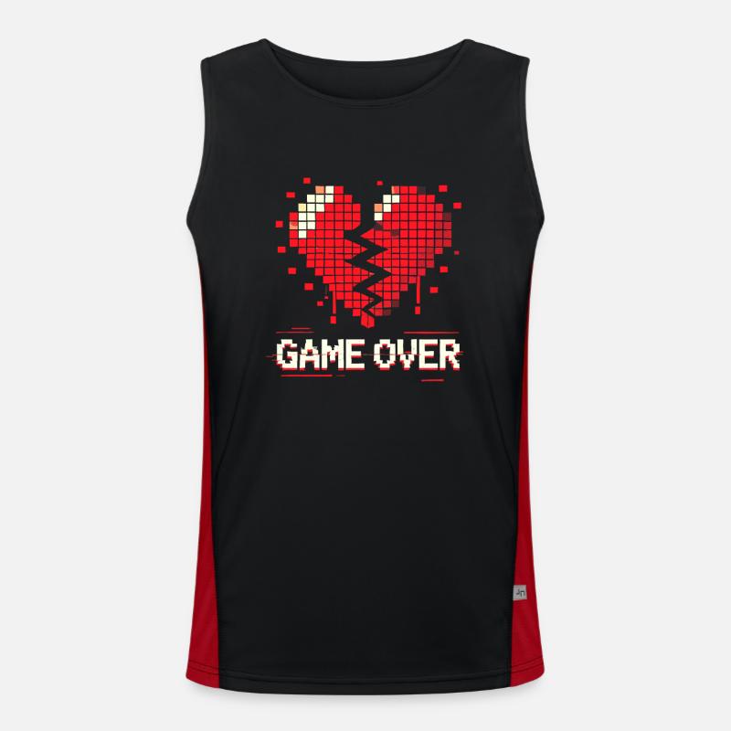 Gaming Emo Retro Games Pixel Art Goth Aesthetic Funktionelles Kontrast-Tank Top für Männer 