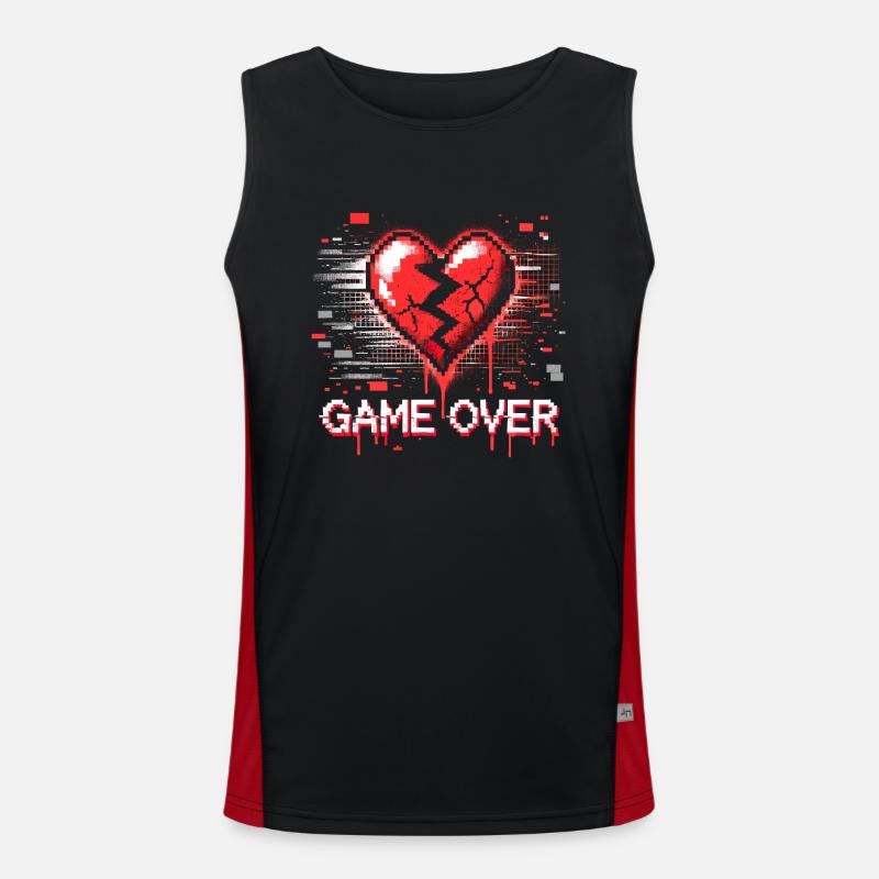 Gaming Emo Retro Games Pixel Art Goth Aesthetic Funktionelles Kontrast-Tank Top für Männer 
