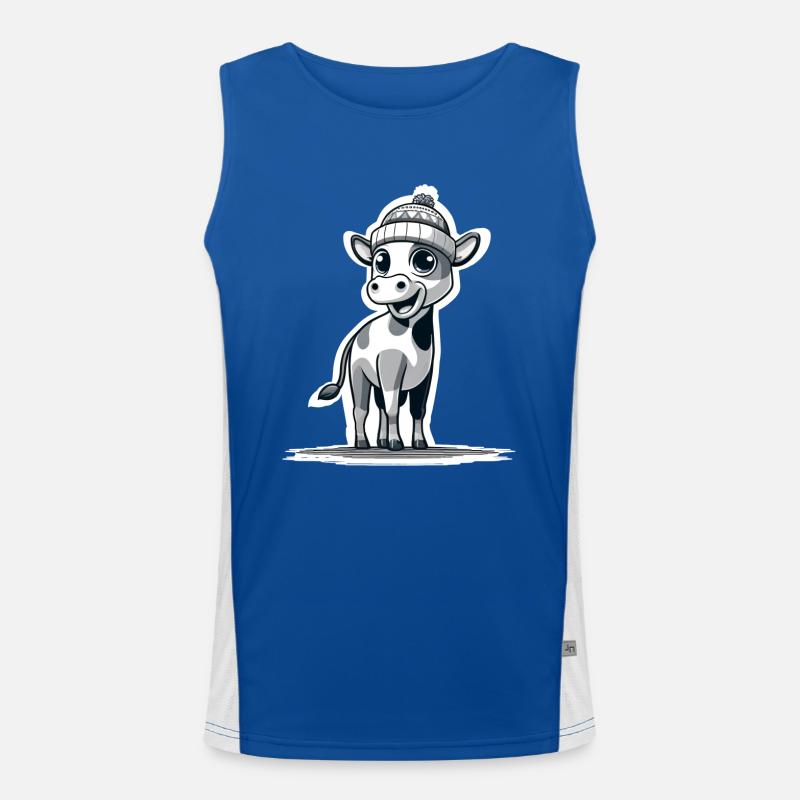 Calf with cap bk Men's Functional Contrast Tank Top 