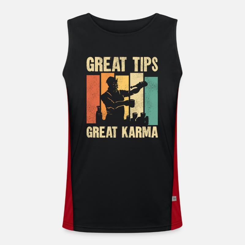 Bartender Mixologist Great Tips Funktionelles Kontrast-Tank Top für Männer 