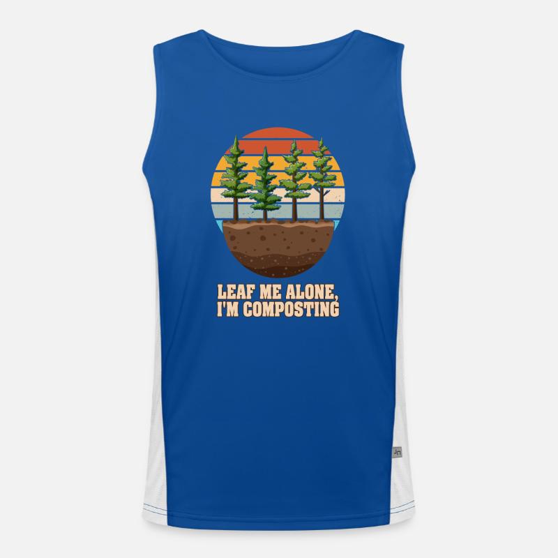 Leaf Me Alone I'm Composting Men's Functional Contrast Tank Top 