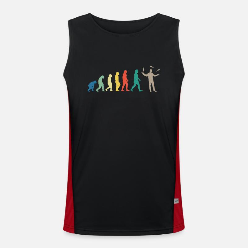 Bartender Mixologist Evolution - Men's Functional Contrast Tank Top - black/red